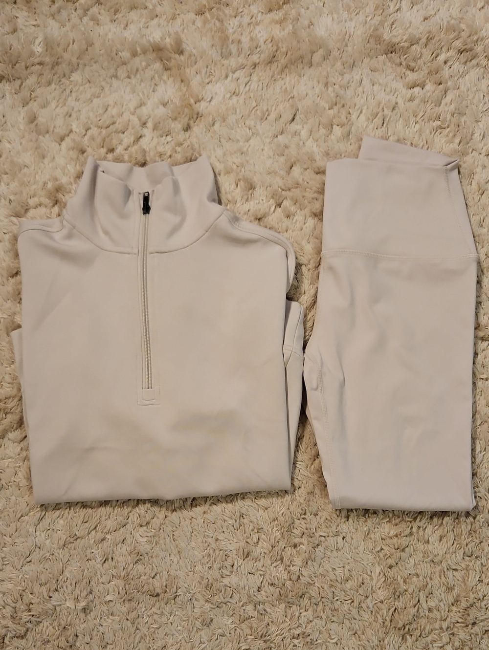 RBX Women's Light Gray Half-Zip Jumpsuit Leggings Set